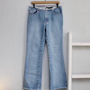 Express Vintage Y2K Light Blue Wash Distressed High-Rise Denim Jeans Size 8